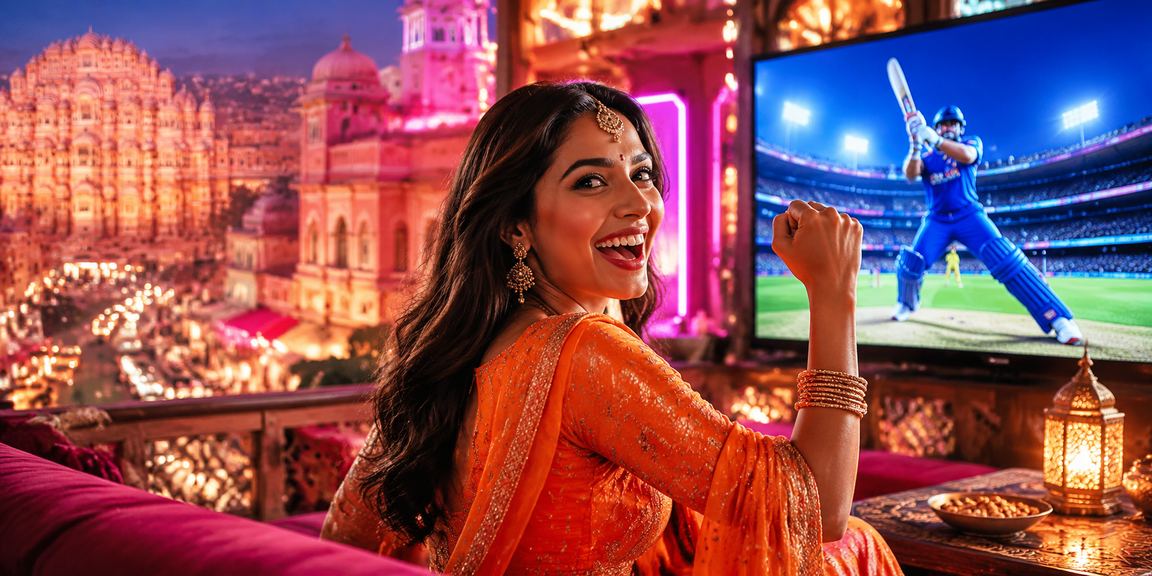 Lottery players enjoying cricket betting in Jaipur with festive atmosphere